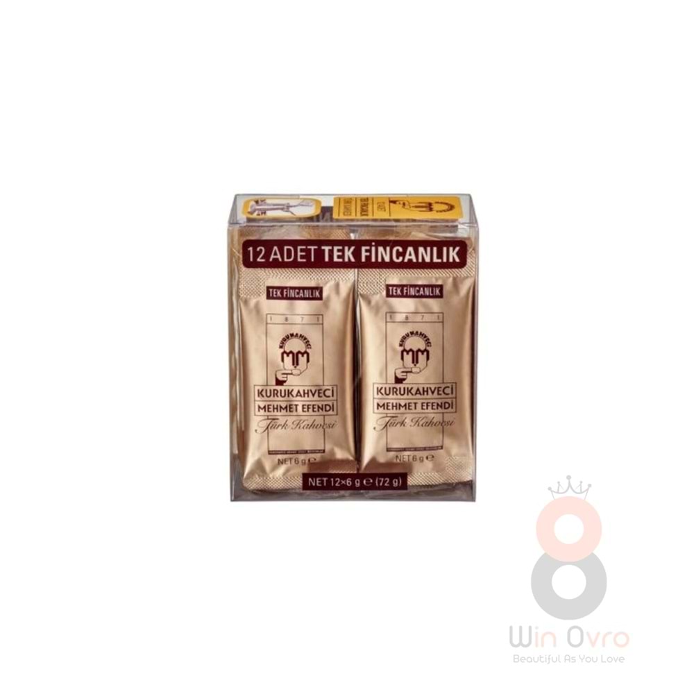 KuruKahveci Mehmet Efendi Çekilmiş Türk Kahvesi 12 x 6 Gr.
