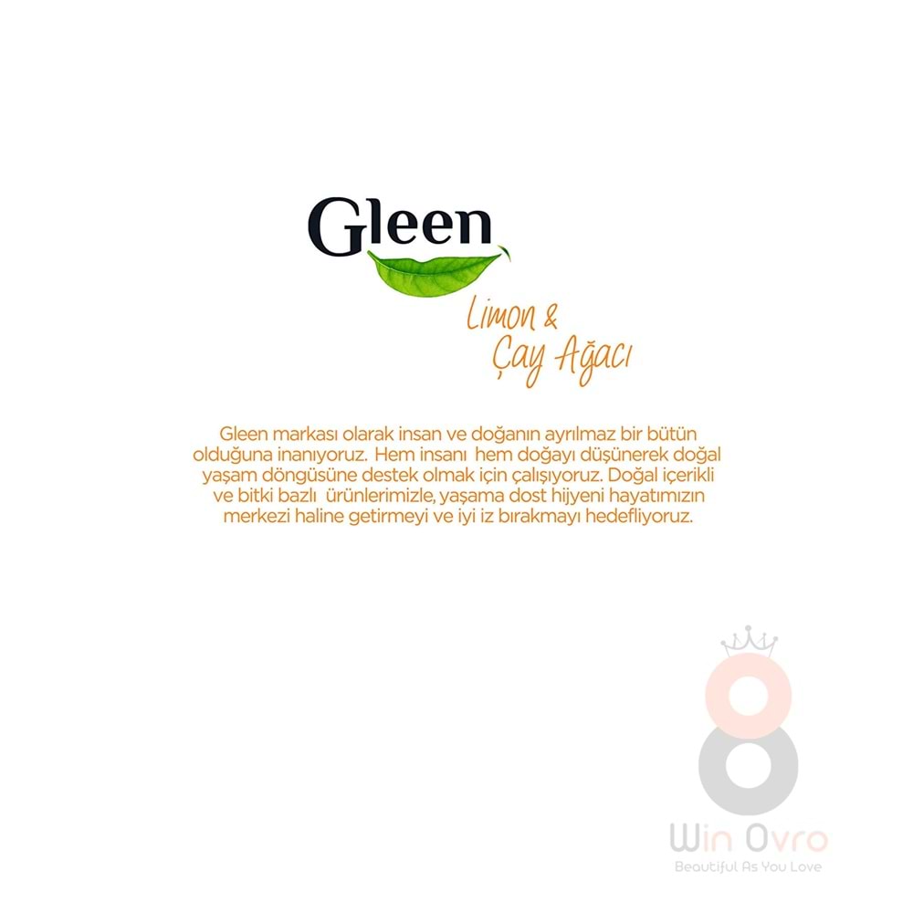 Gleen Organik Içerikli Vegan 1 Lt Limon-çay Ağacı Sprey Yüzey Temizleyici