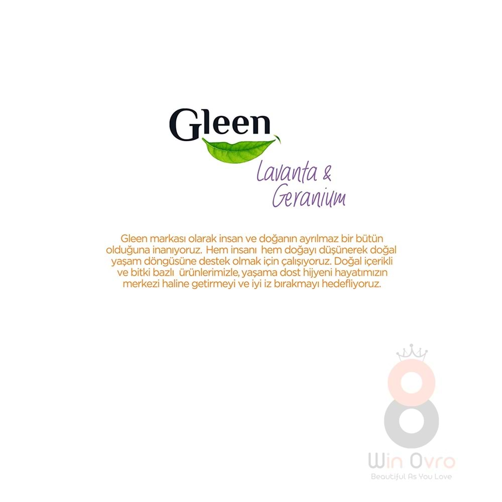 Gleen Organik Içerikli Vegan 1 Lt Lavanta-geranium Sprey Yüzey Temizleyici