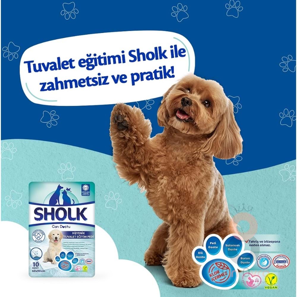 Sholk Hipoalerjenik Köpek Çiş Eğitim Pedi 60x90cm 10lu
