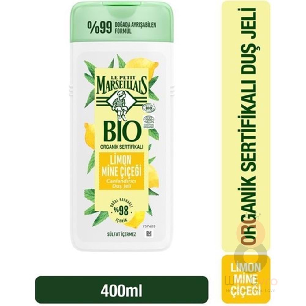 Le Petit Marseillais BIO Organik Sertifikalı Limon Mine Çiçeği Duş Jeli 400 ml