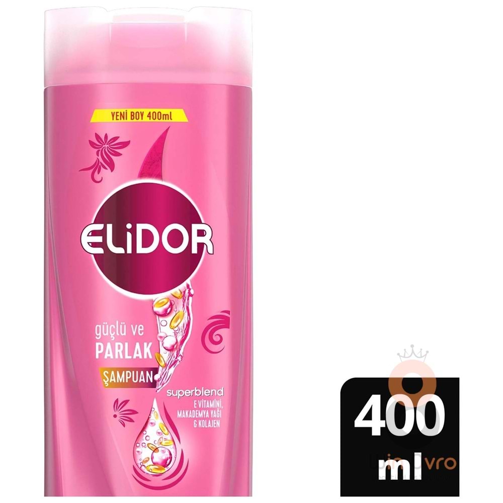 Elidor Superblend Saç Bakım Şampuanı Güçlü ve Parlak E Vitamini Makademya Yağı 400 ml