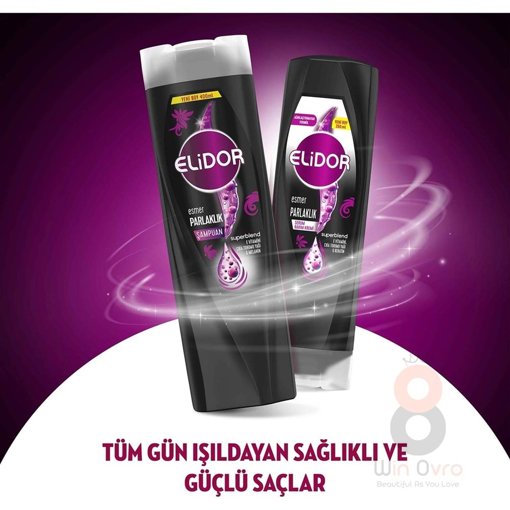 Elidor Superblend Saç Bakım Şampuanı Esmer Parlaklık E Vitamini Chia Tohumu Yağı Melanin 400 ml