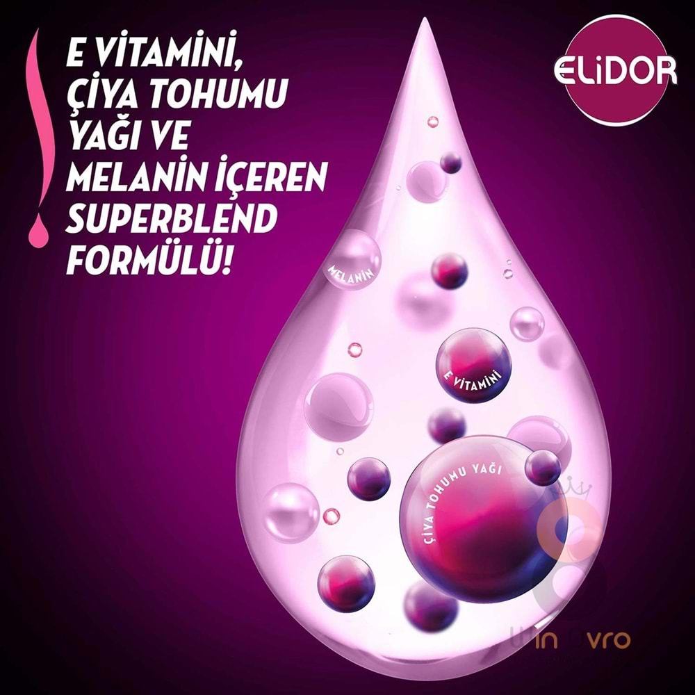 Elidor Superblend Saç Bakım Şampuanı Esmer Parlaklık E Vitamini Chia Tohumu Yağı Melanin 400 ml