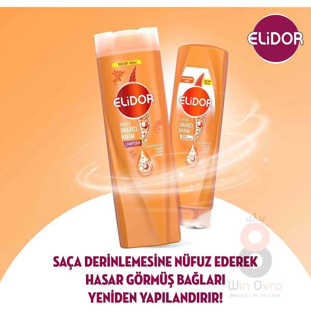 Elidor Superblend Saç Bakım Şampuanı Anında Onarıcı Bakım C Vitamini Keratin Seramid 400 ml