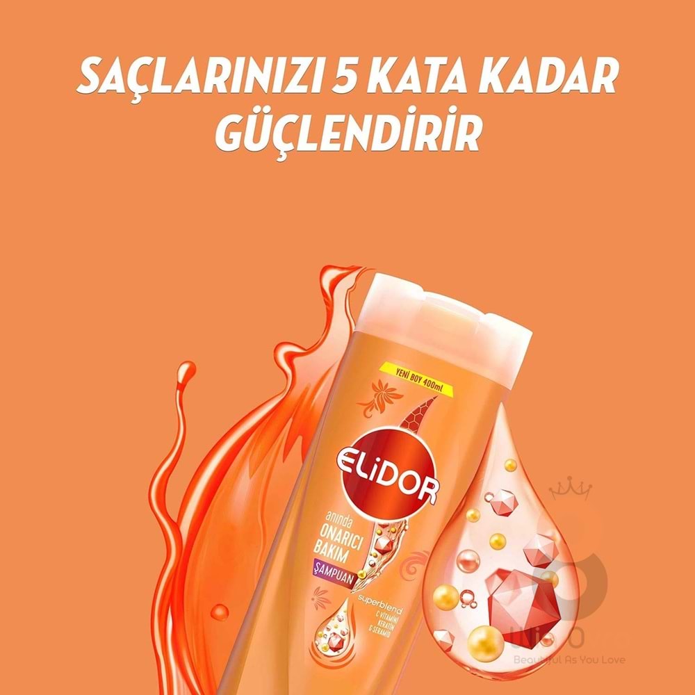 Elidor Superblend Saç Bakım Şampuanı Anında Onarıcı Bakım C Vitamini Keratin Seramid 400 ml