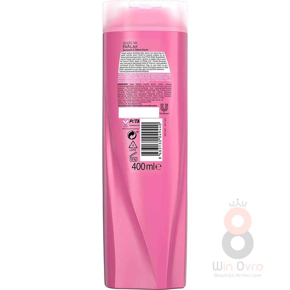 Elidor Superblend 2'si 1 Arada Şampuan ve Saç Bakım Kremi Güçlü ve Parlak E Vitamini Makademya Yağı 400 ml Elidor Superblend 2'si 1 Arada Şampuan ve Saç Bakım Kremi Güçlü ve Parlak E Vitamini Makademya Yağı 400 ml