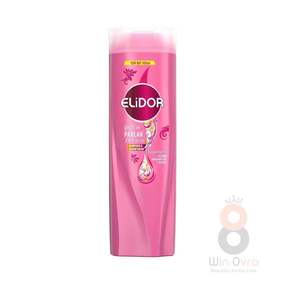Elidor Superblend 2'si 1 Arada Şampuan ve Saç Bakım Kremi Güçlü ve Parlak E Vitamini Makademya Yağı 400 ml Elidor Superblend 2'si 1 Arada Şampuan ve Saç Bakım Kremi Güçlü ve Parlak E Vitamini Makademya Yağı 400 ml