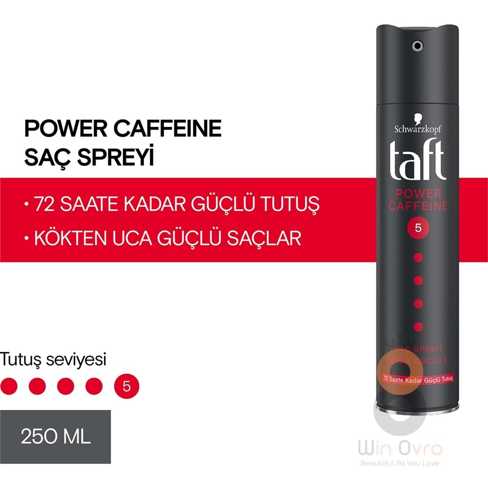 Taft Power Kafein Sprey 250 Ml Kalıcı Tutuş Saç Spreyi