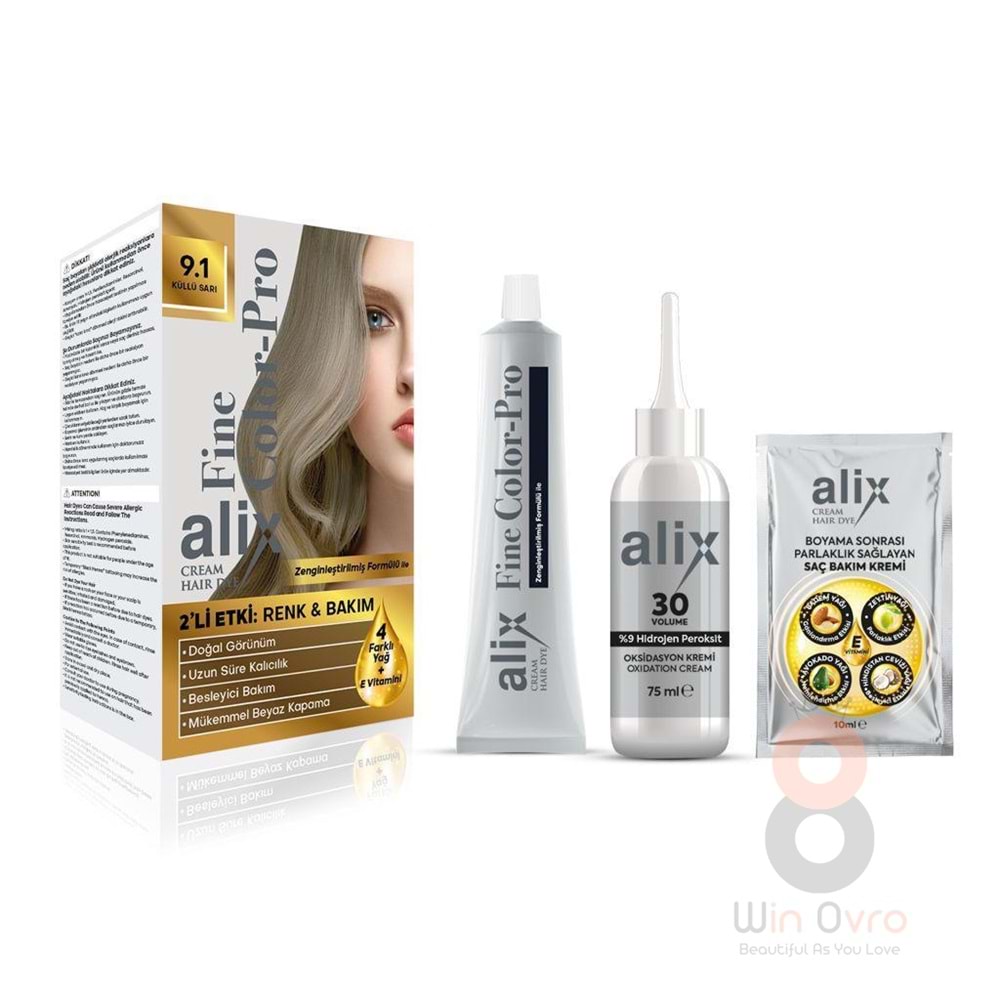 Alix Saç Boyası 9.1 Küllü Sarı 50 ml.