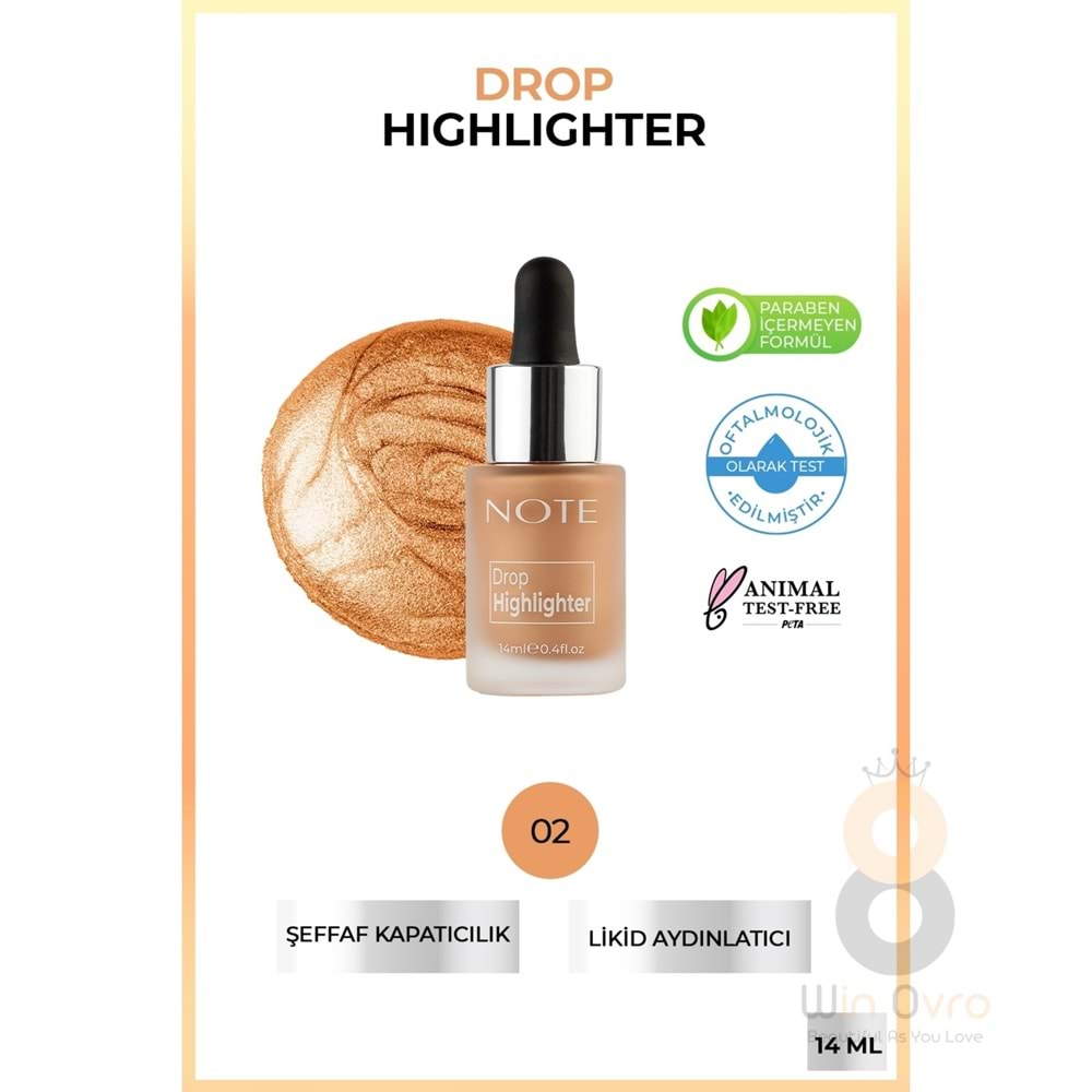 Note Drop Highlighter Likit Aydınlatıcı 02 Charming Desert