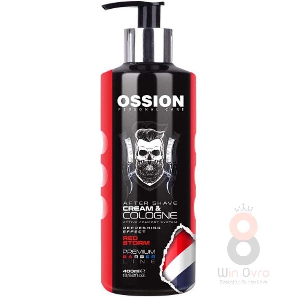 Morfose Ossion Premium Barber Line Series After Shave Cream & Cologne Red Storm 400 ml