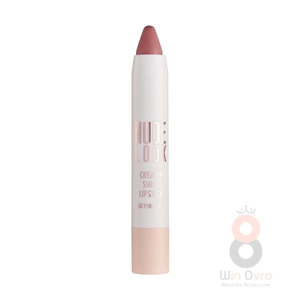 Golden Rose Nude Look Creamy Shine Lipstick-02 Pink Rose-Kalem Ruj