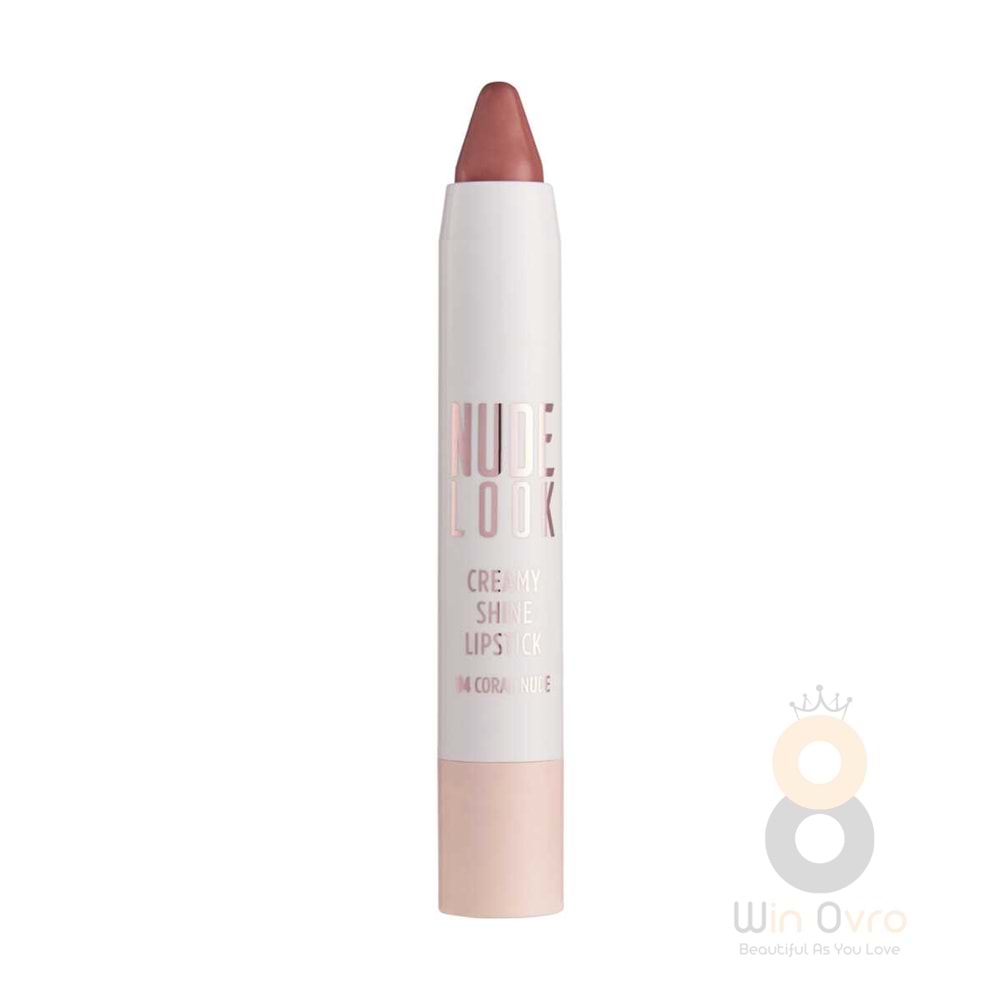 Golden Rose Nude Look Creamy Shine Lipstick-04 Coral Nude-Kalem Ruj