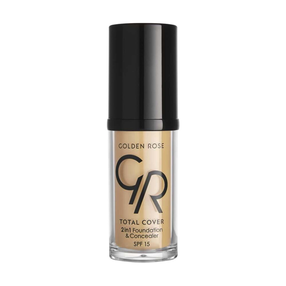 Golden Rose Total Cover 2in1 Foundation&Concealer-15 Warm Sand-Kapatıcı Fondöten