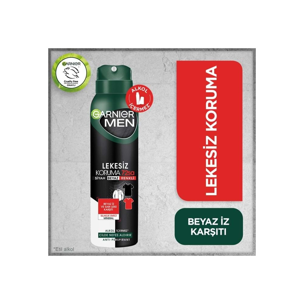 Garnier Men Lekesiz Koruma Aerosol 150 ml Sprey