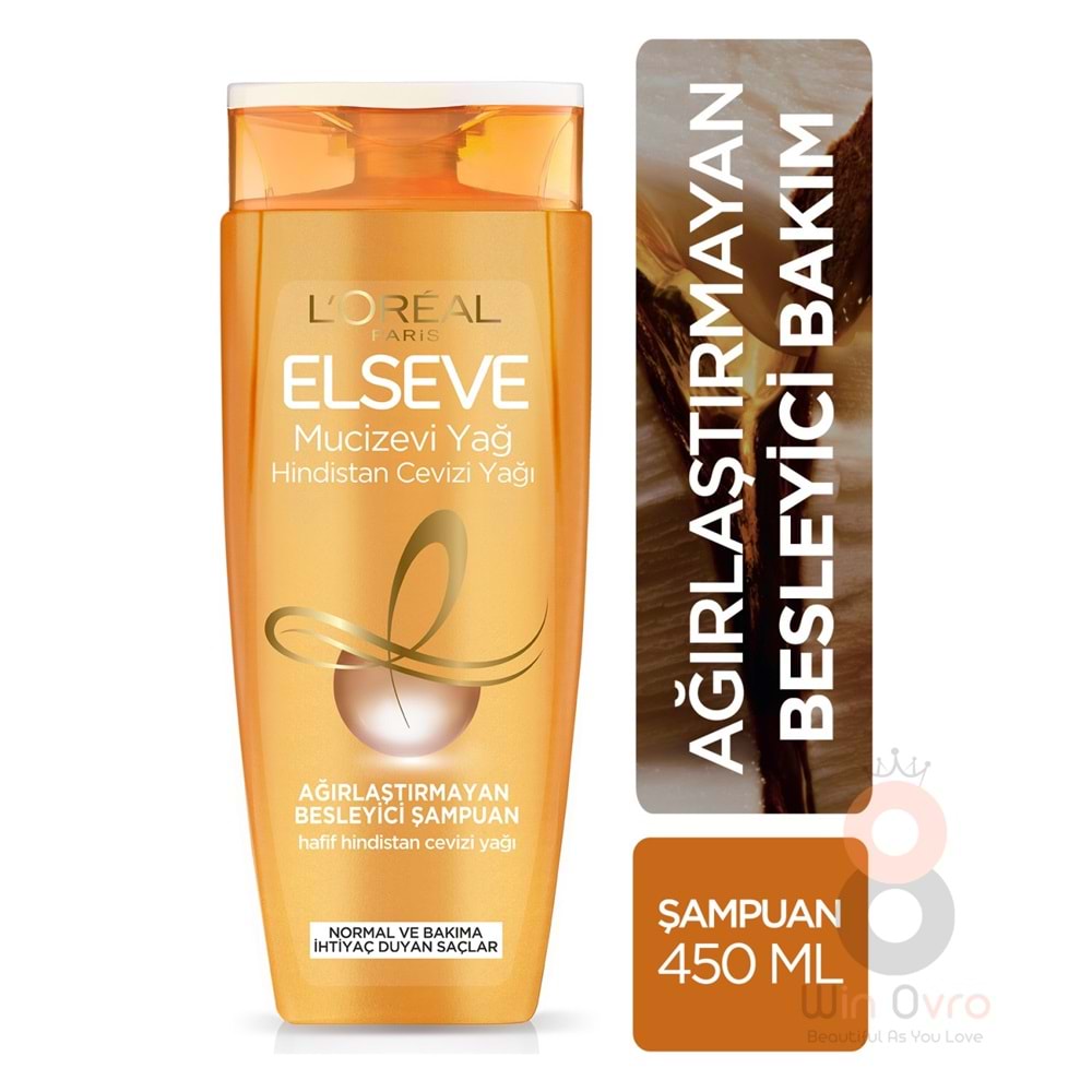 Loreal Paris Elseve Mucizevi Hindistan Yağı Ağırlaştırmayan Besleyici Şampuan 450 ml