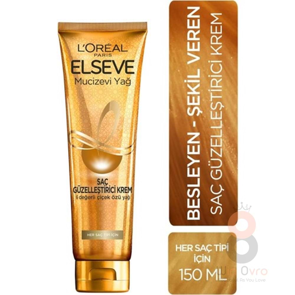 Loreal Paris Elseve Mucizevi Yağ Saç Güzelleştirici Krem 150 ml - Tüm Saç Tipleri İçin