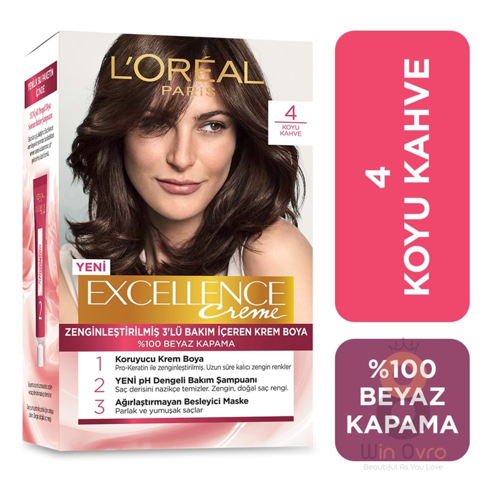 Loreal Paris Excellence Creme Saç Boyası - 4 Koyu Kahve