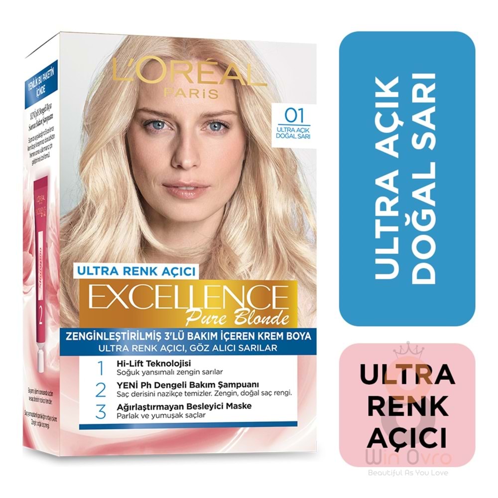 Loreal Paris Excellence Creme Saç Boyası 01 Ultra Açık Doğal Sarı