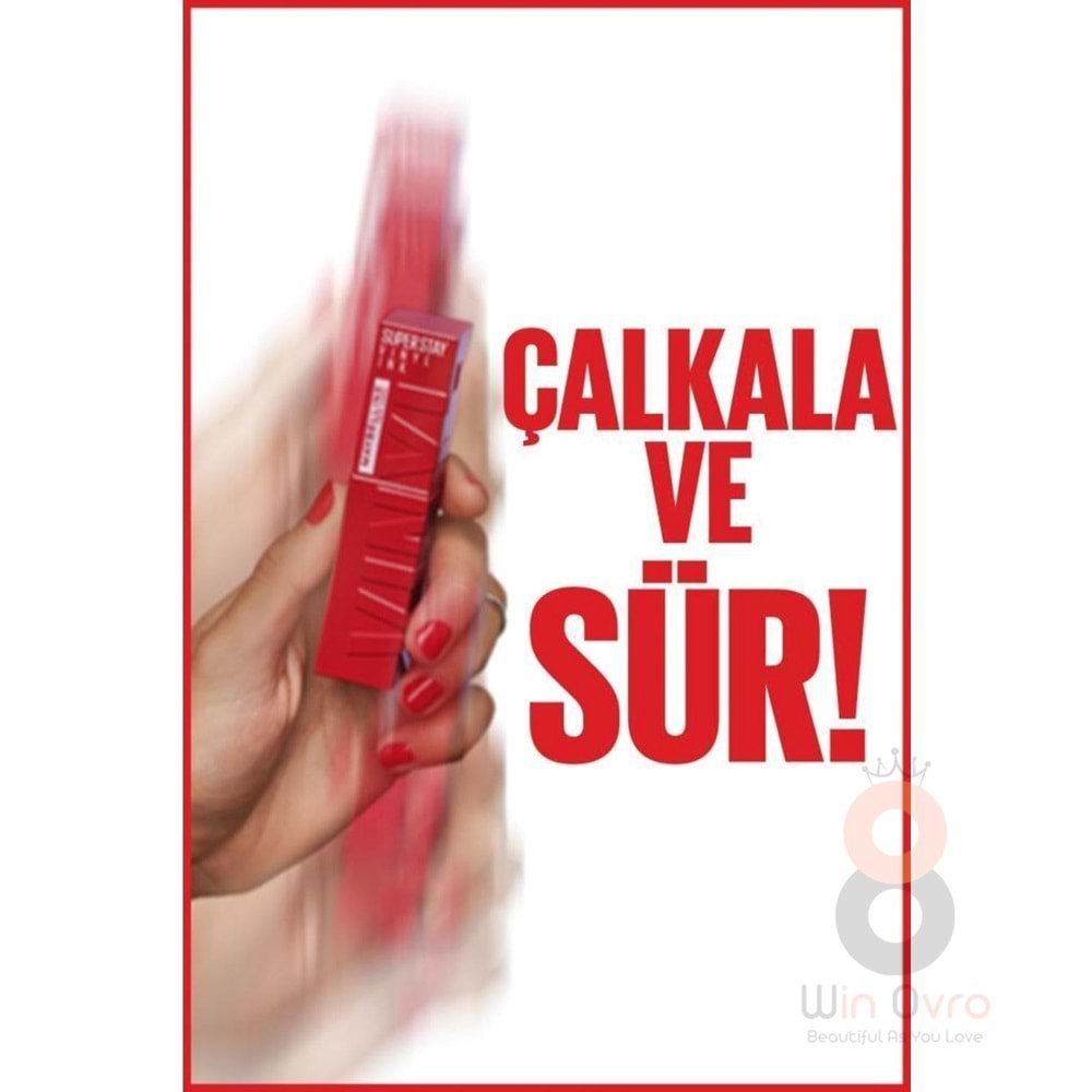 Maybelline New York Super Stay Vinyl Ink Uzun Süre Kalıcı Likit Parlak Ruj 50 Wicked