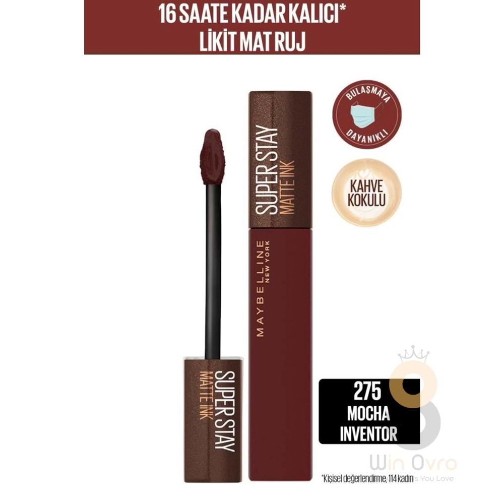 Maybelline New York Super Stay Matte Ink Likit Mat Ruj - 275 Mocha Inventor