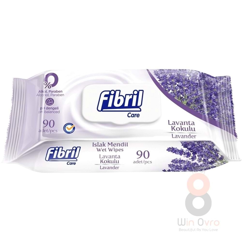 Fibril Islak Havlu Mendil 90 Yaprak Lavanta Plastik Kapaklı Tekli Pk