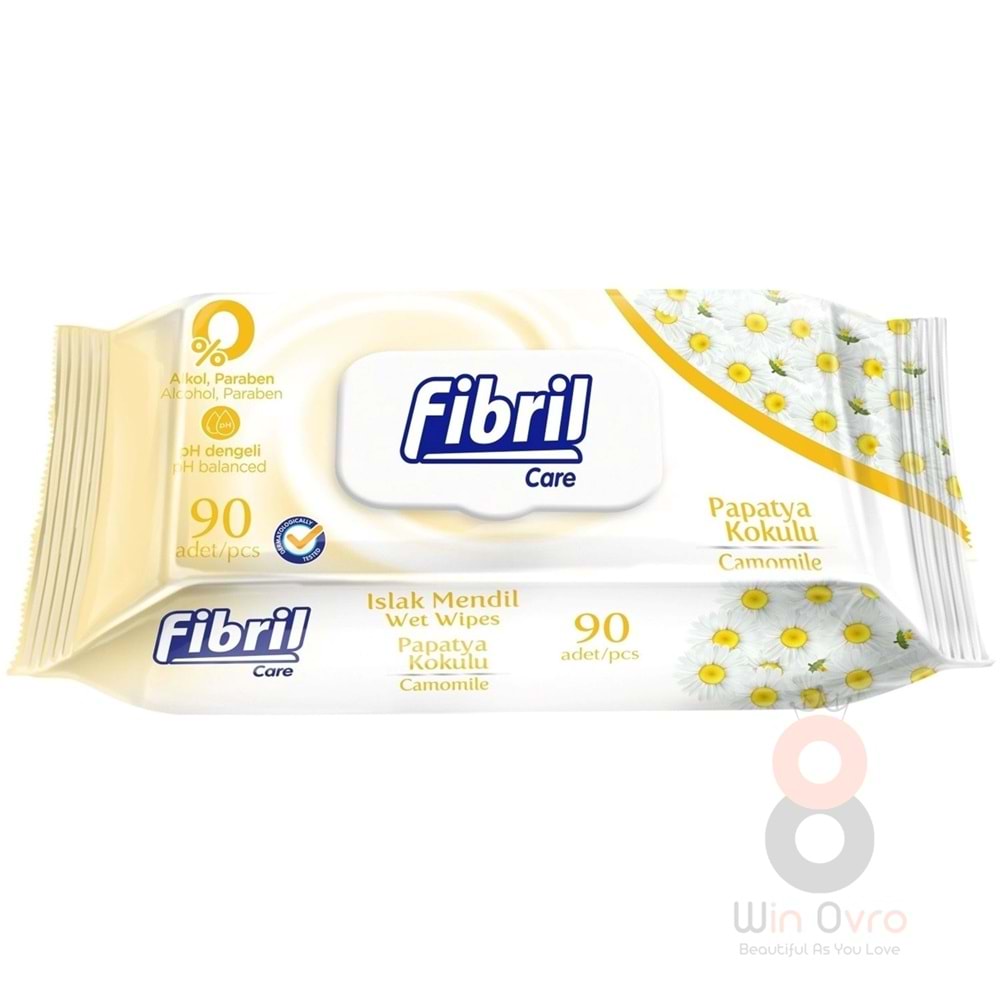 Fibril Islak Havlu Mendil 90 Yaprak Papatya Plastik Kapaklı Tekli Pk
