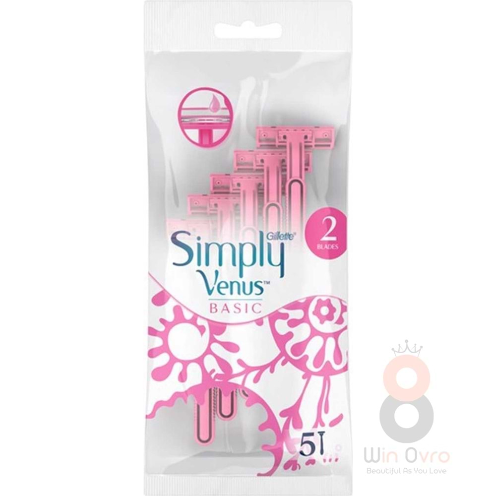 Gillette Simply Venus 2 Basic Kadın Tıraş Bıçağı 5'li