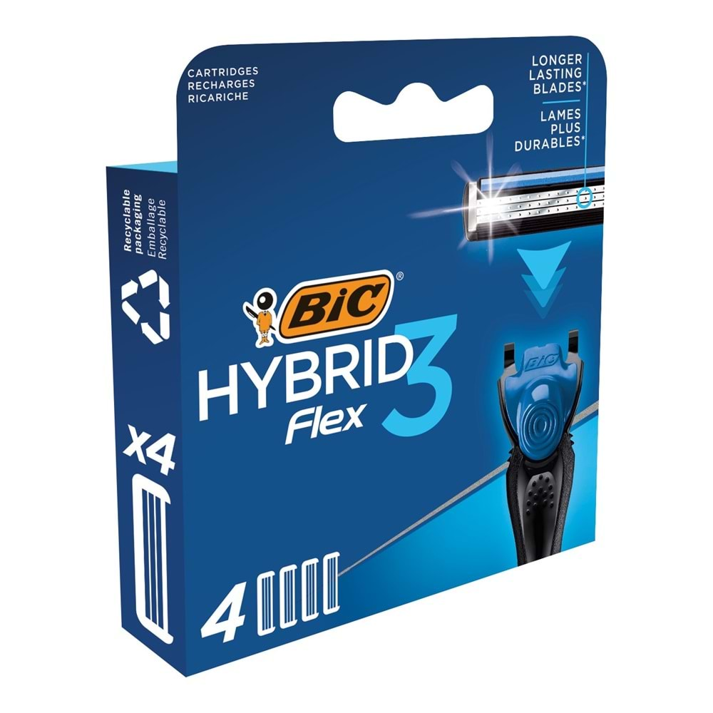 Bic Flex 3 Erkek Tıraş Bıçağı Yedek Kartuş 4'lü Kutu