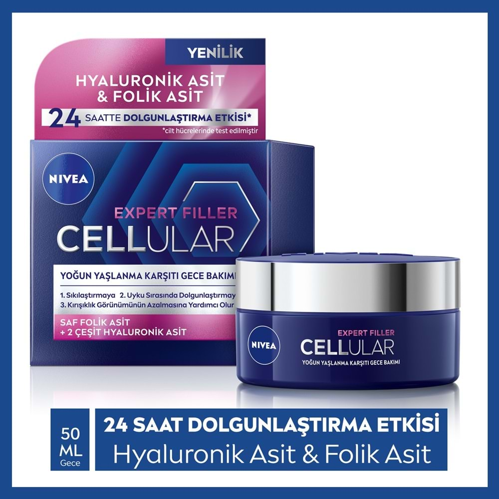 Nivea Cellular Expert Filler Yoğun Gece Yüz Bakım Kremi 50ml