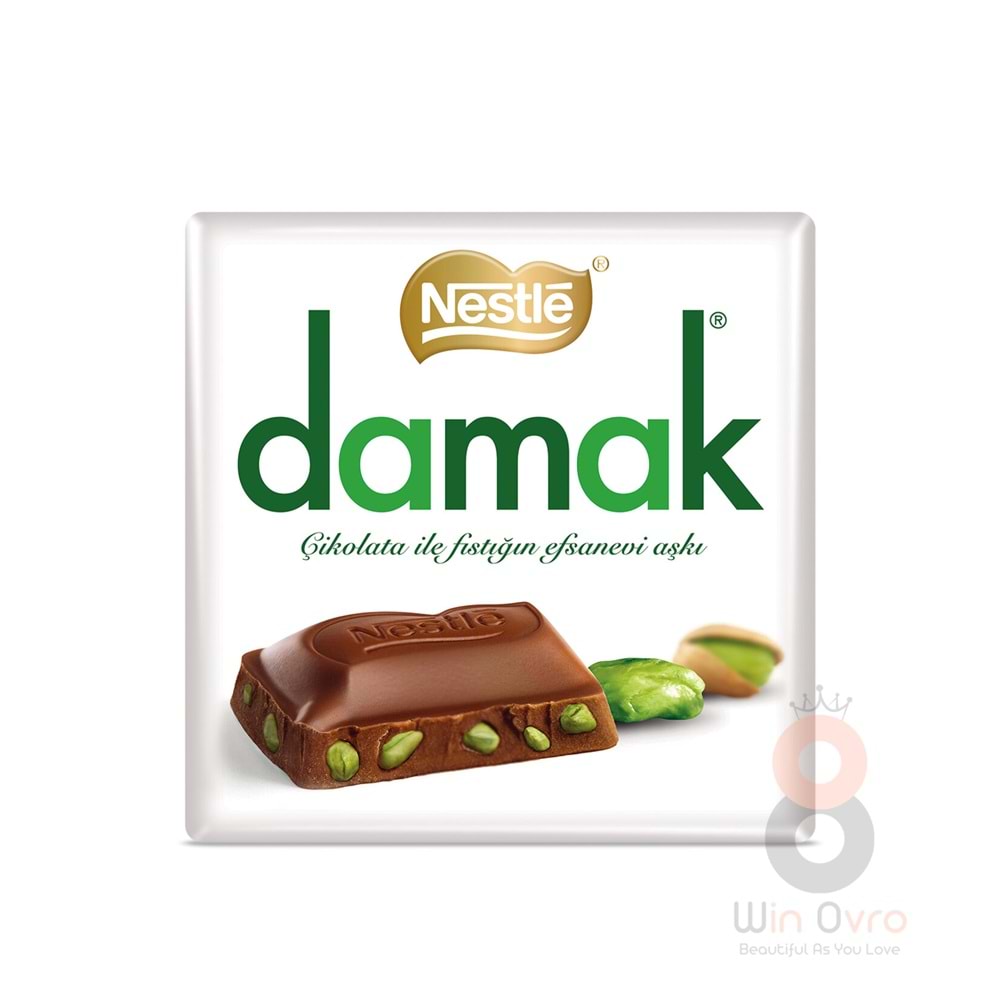Nestle Damak Antep Fıstıklı Sütlü Kare Çikolata 60 G