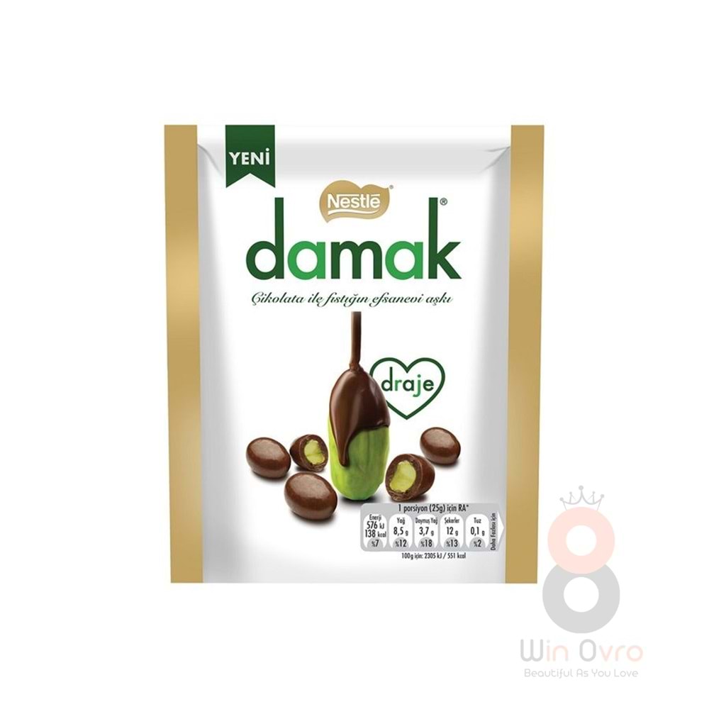 Nestle Damak Sütlü Çikolata Kaplı Antep Fıstıklı Draje 50 Gr