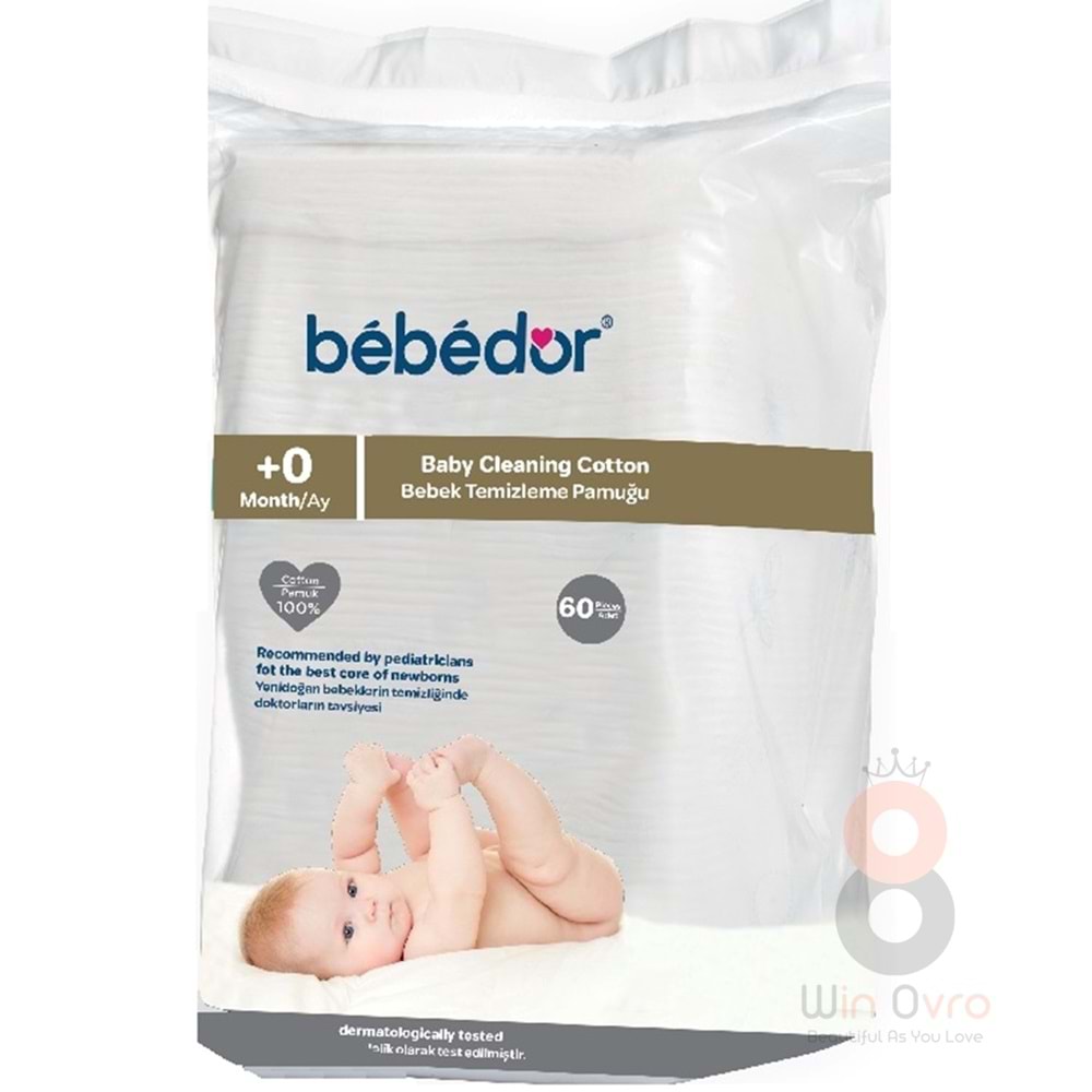 Bebedor Bebek Temizleme Pamuğu 60 Adet Tekli Pk