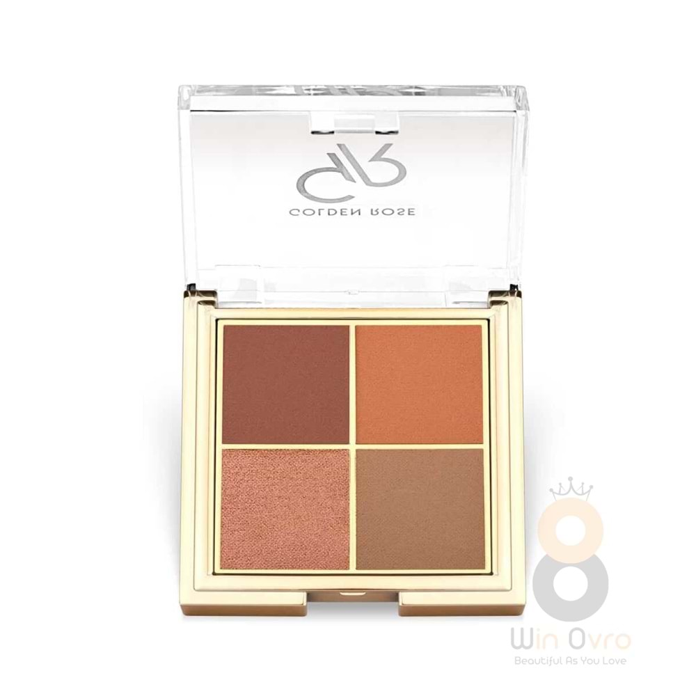 Golden Rose Quattro Eyeshadow Palette 05 Red Brick