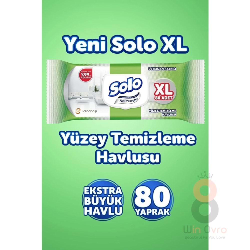 Solo Tüm Yüzeyler Islak Temizleme Havlusu Xl 80 Yaprak