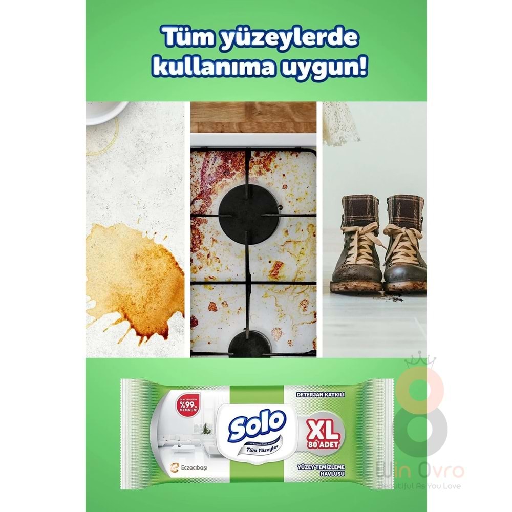 Solo Tüm Yüzeyler Islak Temizleme Havlusu Xl 80 Yaprak
