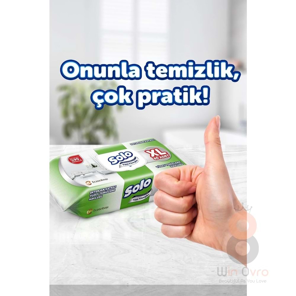 Solo Tüm Yüzeyler Islak Temizleme Havlusu Xl 80 Yaprak