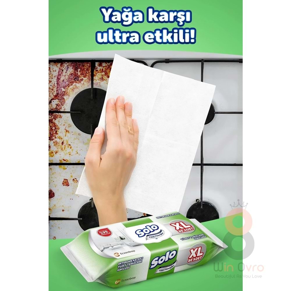 Solo Tüm Yüzeyler Islak Temizleme Havlusu Xl 80 Yaprak