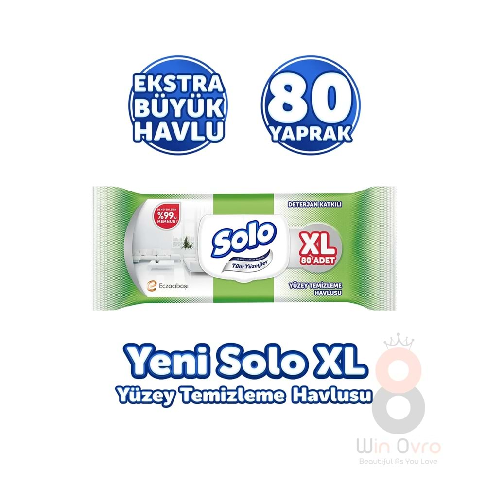 Solo Tüm Yüzeyler Islak Temizleme Havlusu Xl 80 Yaprak