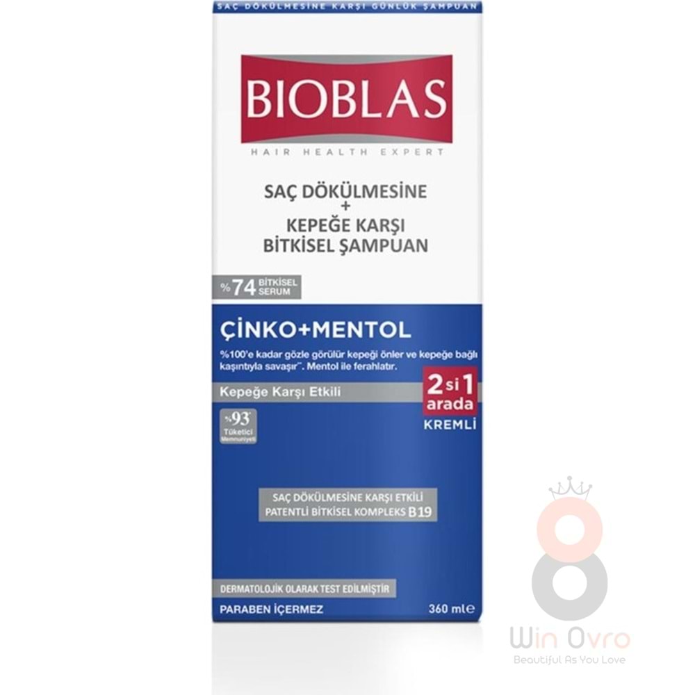 Bioblas 2si 1 Arada Kepek Karşıtı Şampuan – Mentol Ferahlığı 360 ML