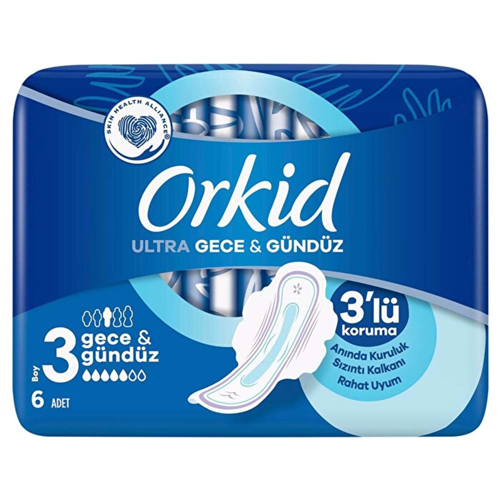 Orkid Hijyenik Ped Ultra Gece 6'lı