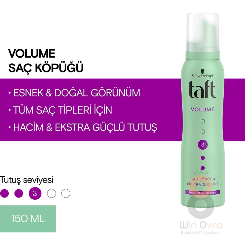 Taft Volume Saç Şekillendirici-hacim Verici 3 Saç Köpüğü 150 Ml