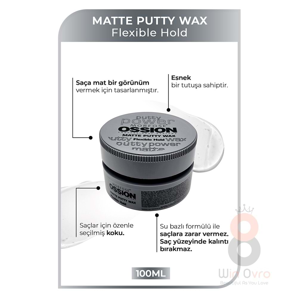 Morfose Ossion Flexible Hold Putty Kremsi Mat Wax 100 ml