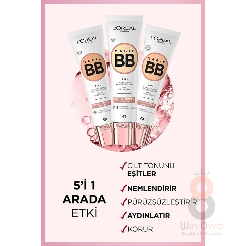 Loreal Paris Magic BB Renkli Nemlendirici Krem - Medium Light