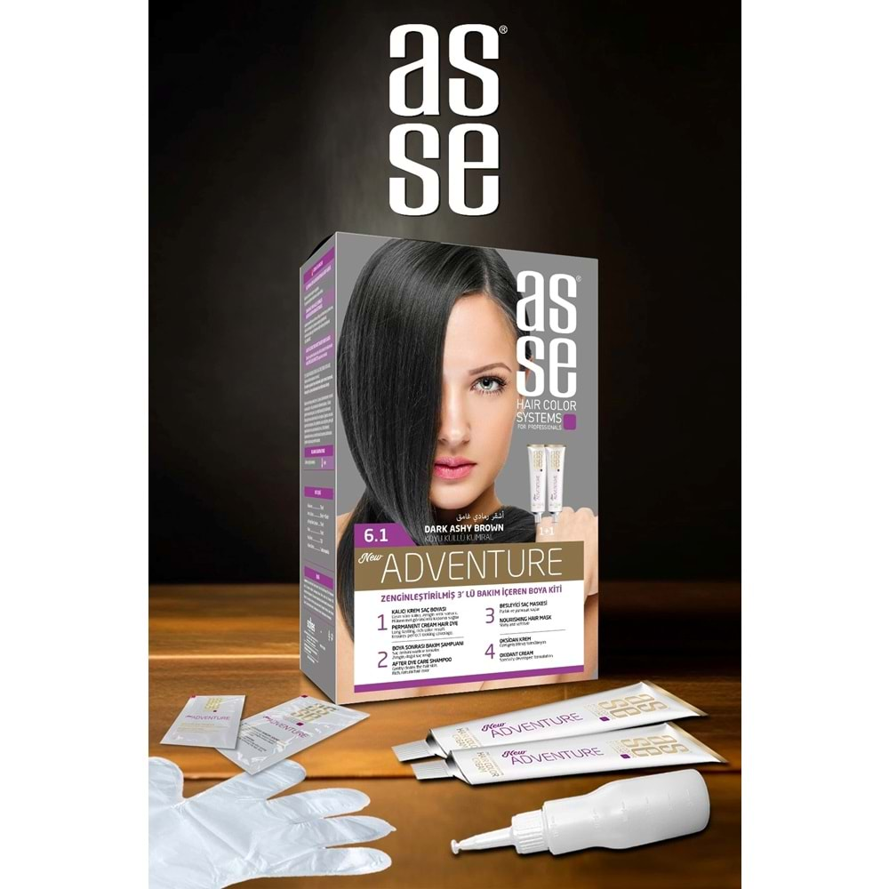 Asse 6.1 Koyu Küllü Kumral 50+50ml Set Boya