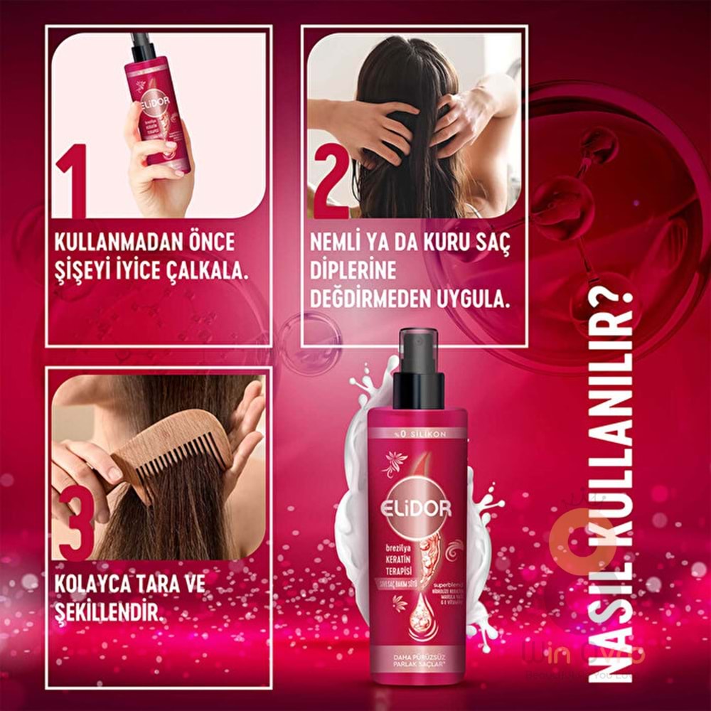 Elidor Brezilya Keratin Terapisi Sıvı Saç Bakım Sütü 200 ml