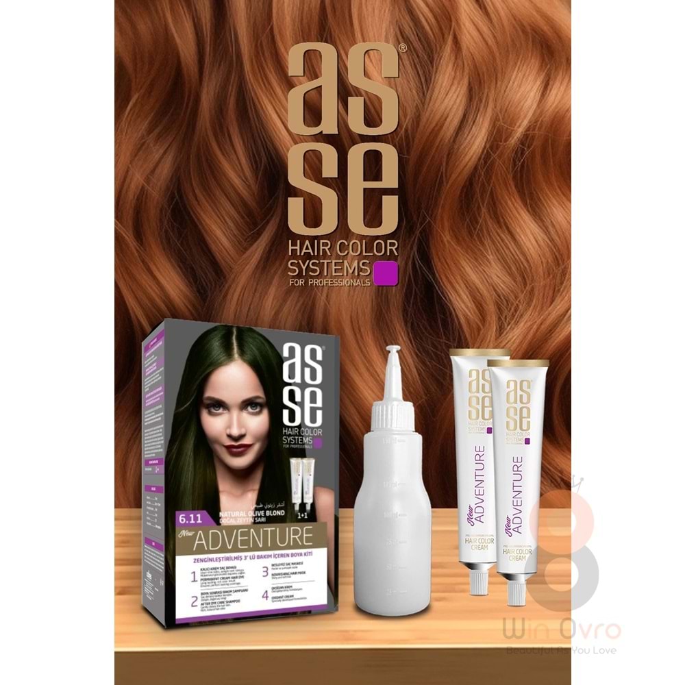 Asse 6.11 Doğal Zeytin Sarı 50 + 50 ml. Set Boya