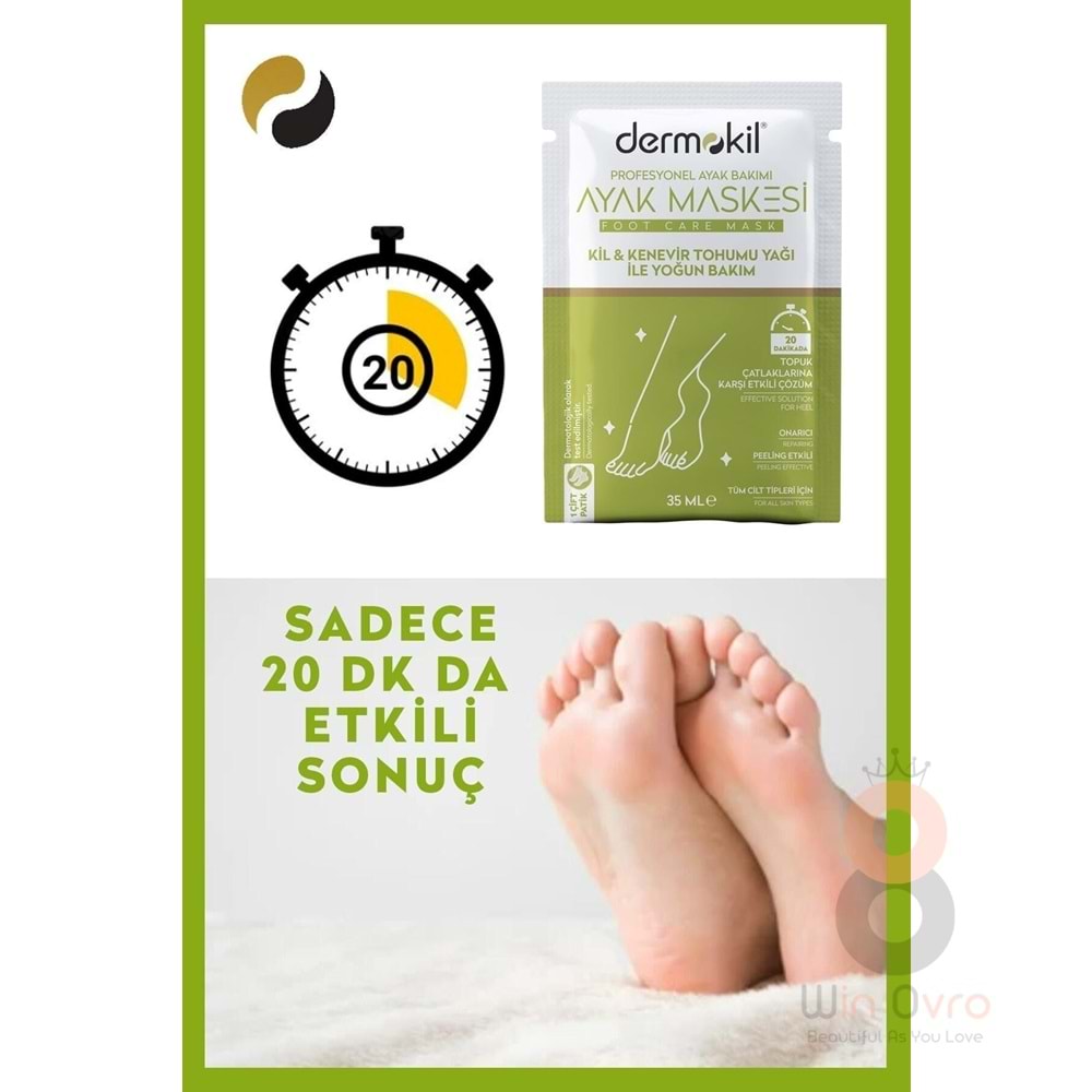 Dermokil Kil & Kenevir Yağlı Ayak Maskesi 35 ml.