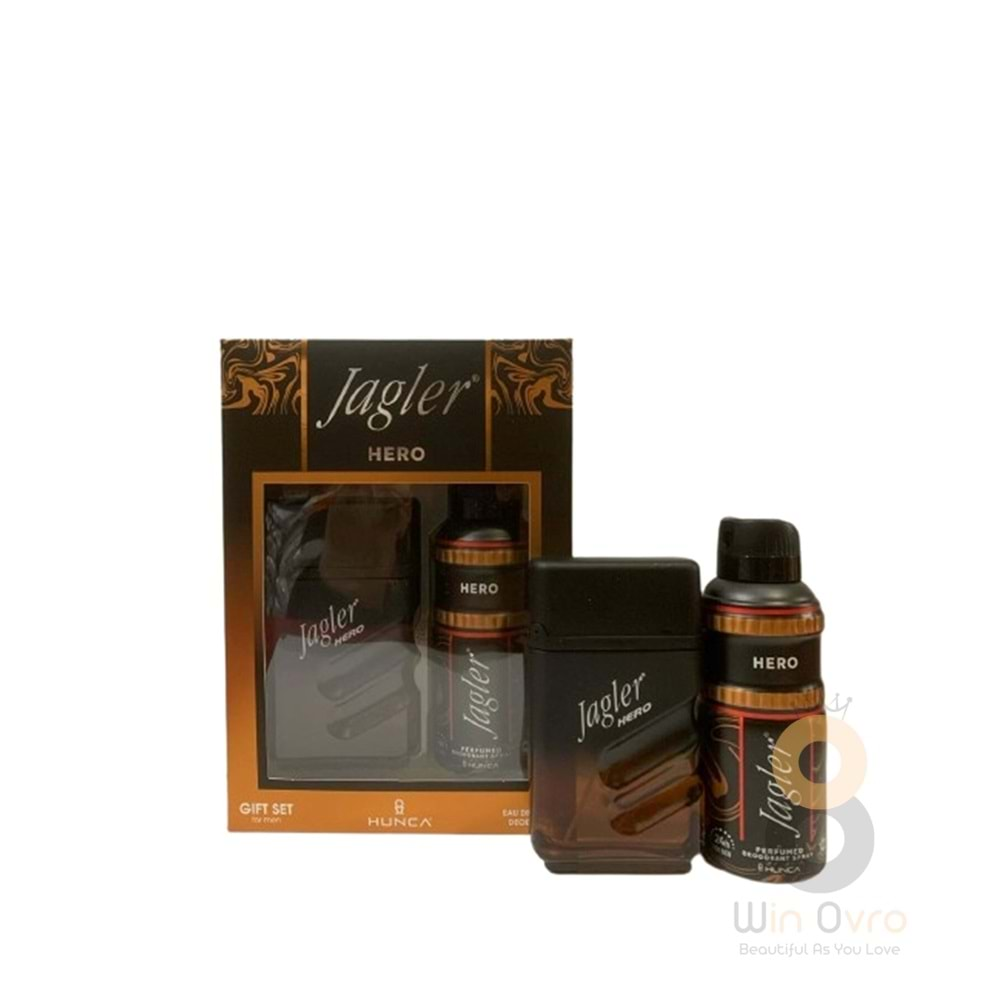 Jagler Hero Men Parfüm 90 ml. + Deodorant 150 ml Gift Set Kofre